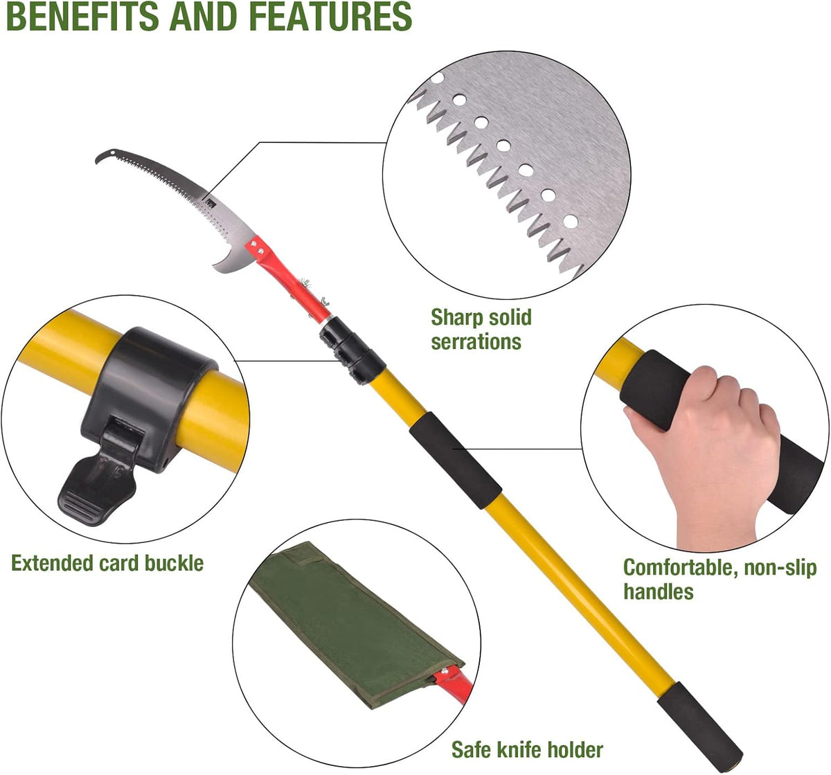 Telescoping Pole Saws for Tree Trimming, Pack of 2 W74774