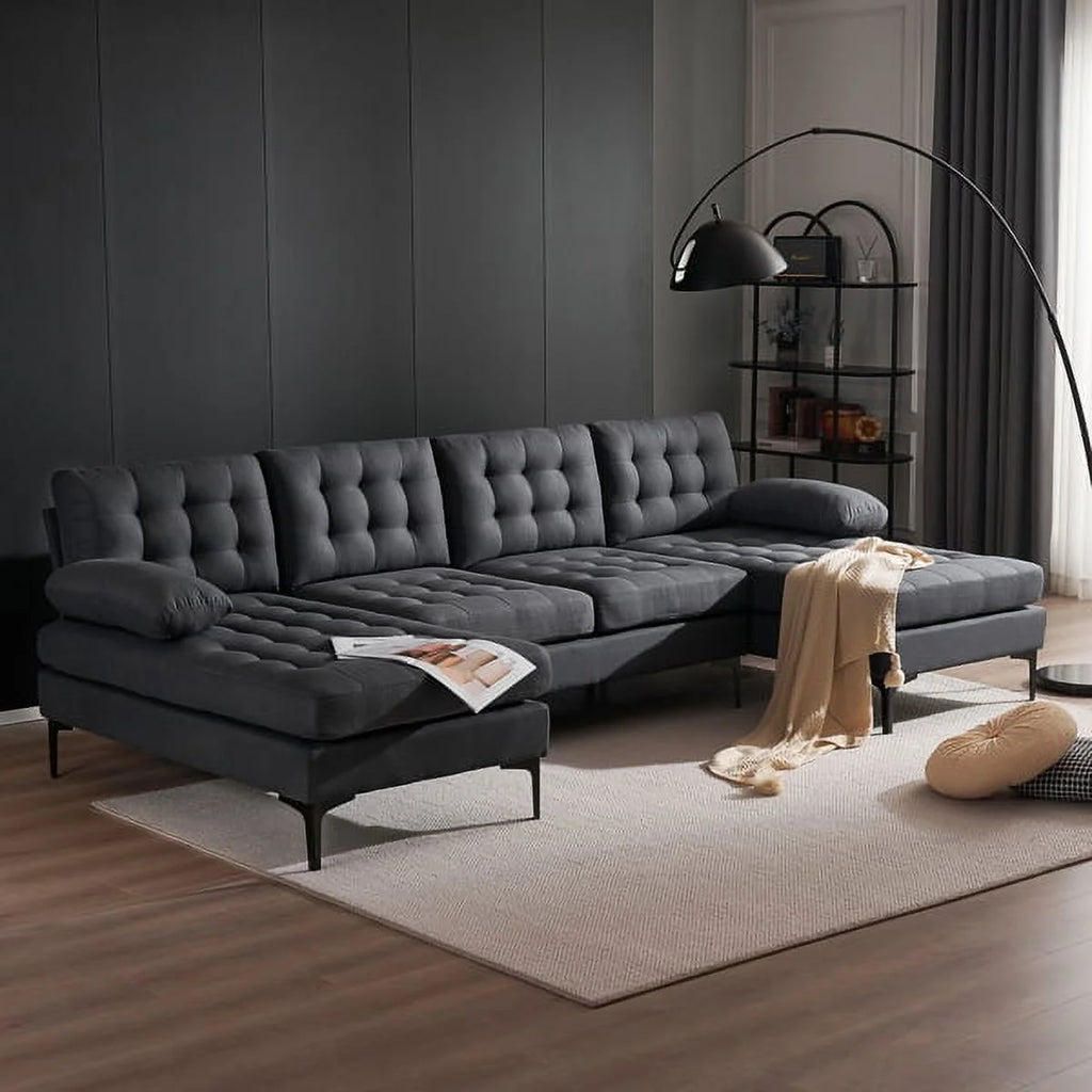 U-shaped Sectional Sofa Dark Gray U8581