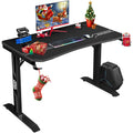 Black Gaming Computer Desk with Cup Holder and Headphone Hook M728713