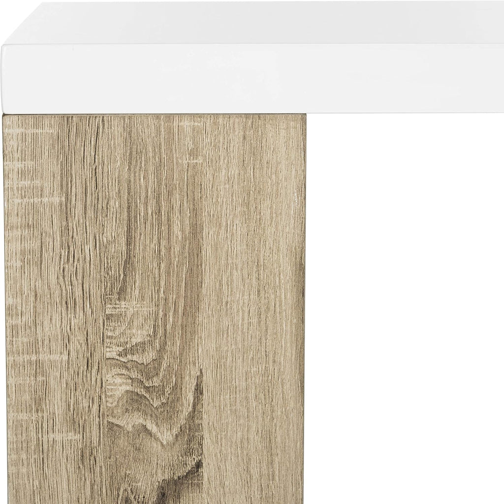 White Lacquer and Oak Desk G385