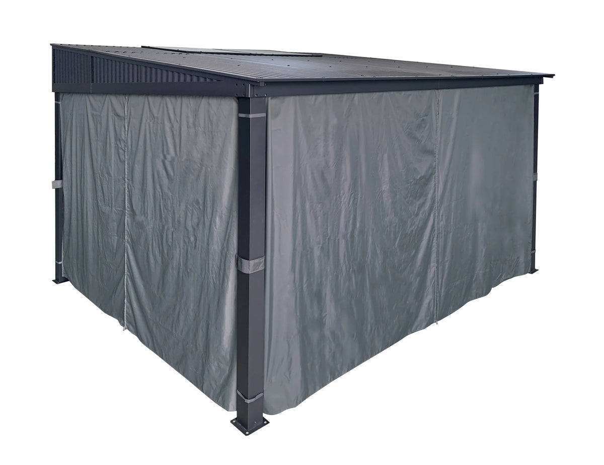 10' x 12' 3-Sided Privacy Curtain Set for Wall-Mounted Sun Shelter N966779