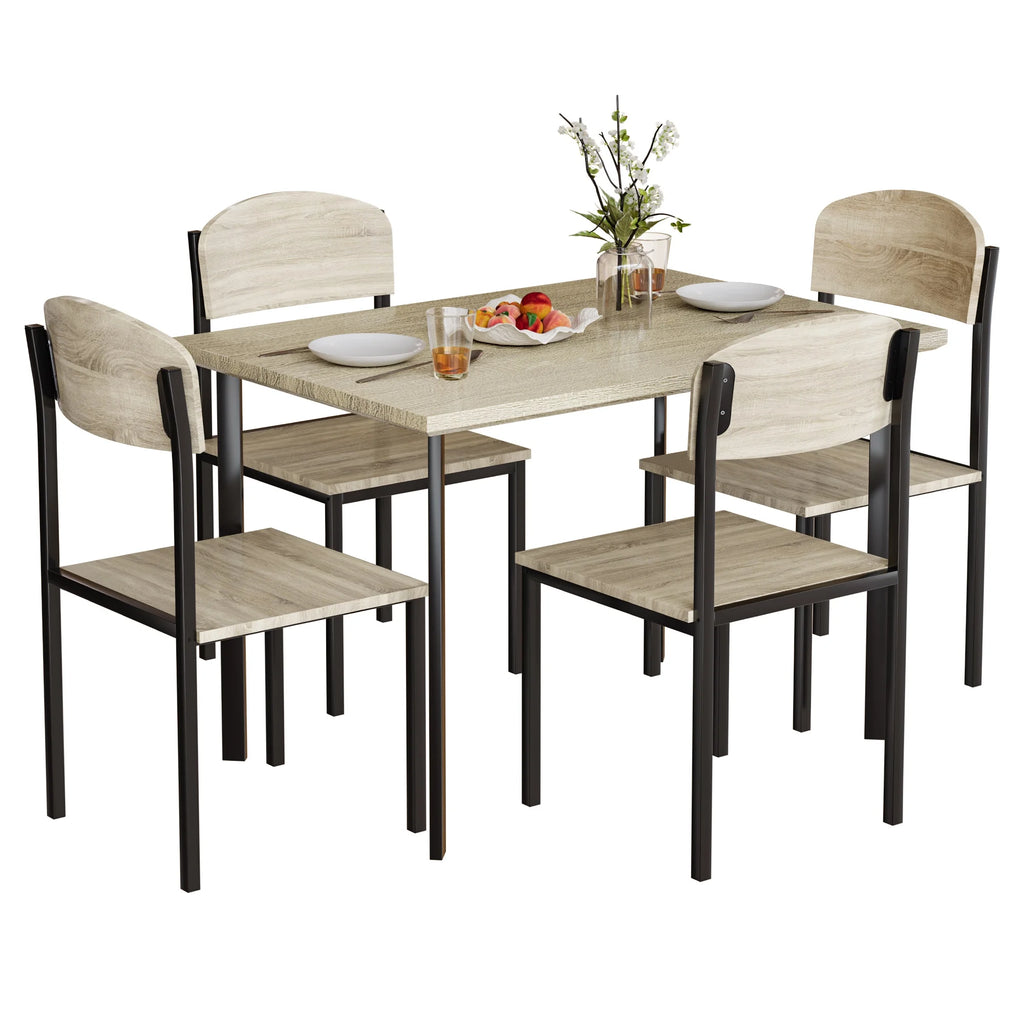 5-Piece Light Brown Dining Table Set D82714