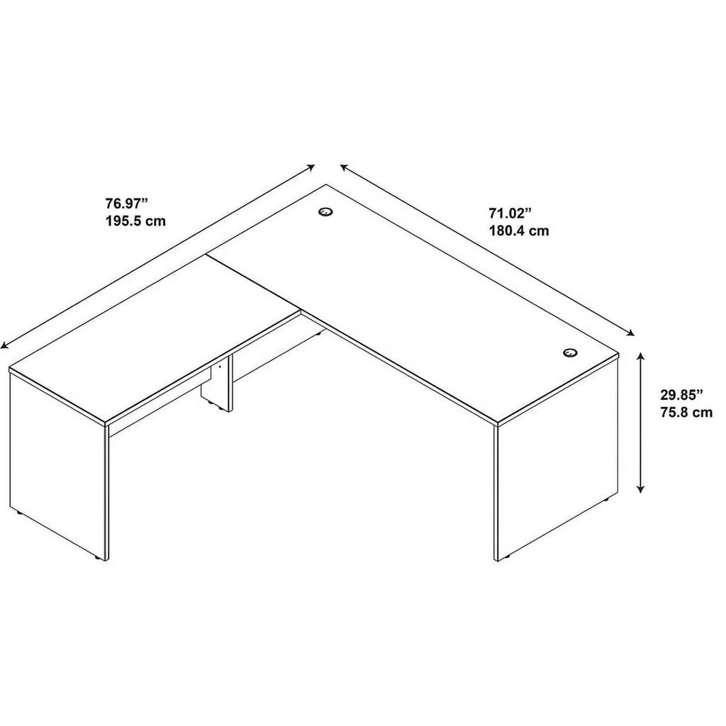 72"x30" Wood L-Shaped Computer Desk C305263