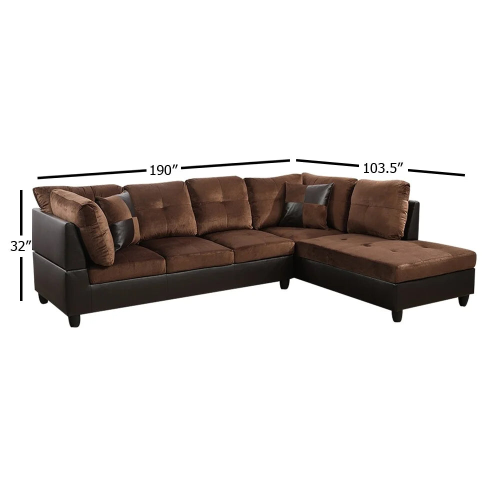 Brown Left Chaise Sectional N348615