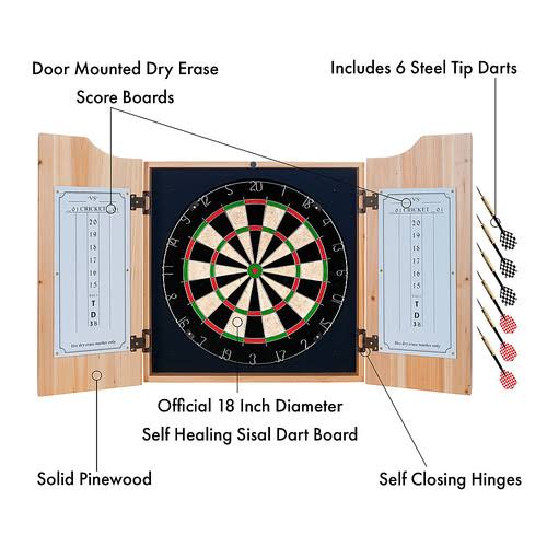 Dart Cabinet Set with Darts and Board C650269