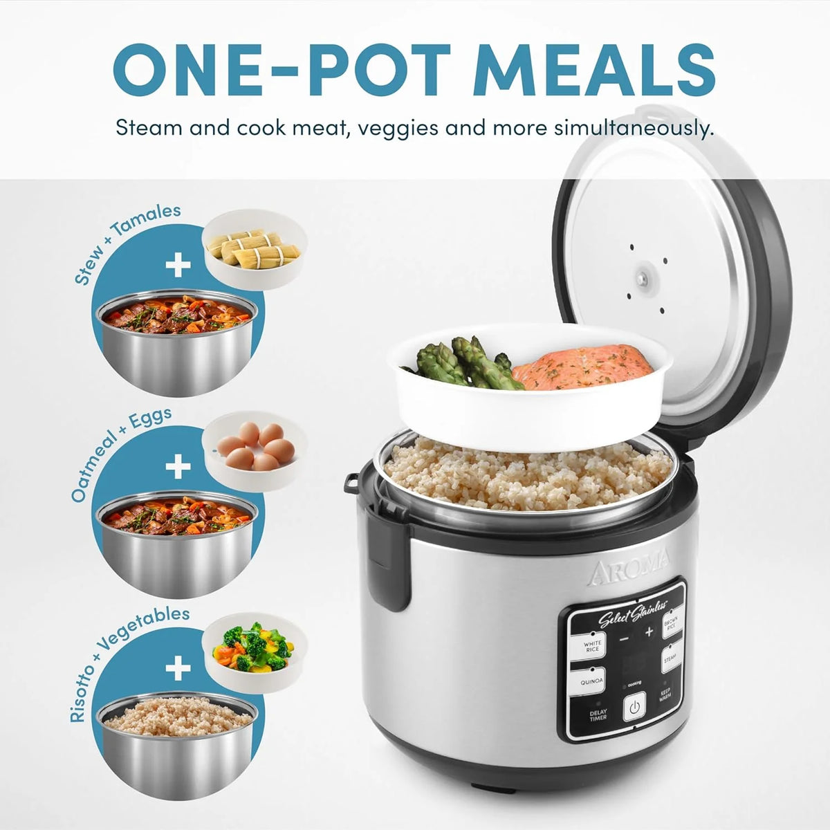 4 Cups Digital Rice Cooker with Stainless Steel Inner Pot L527