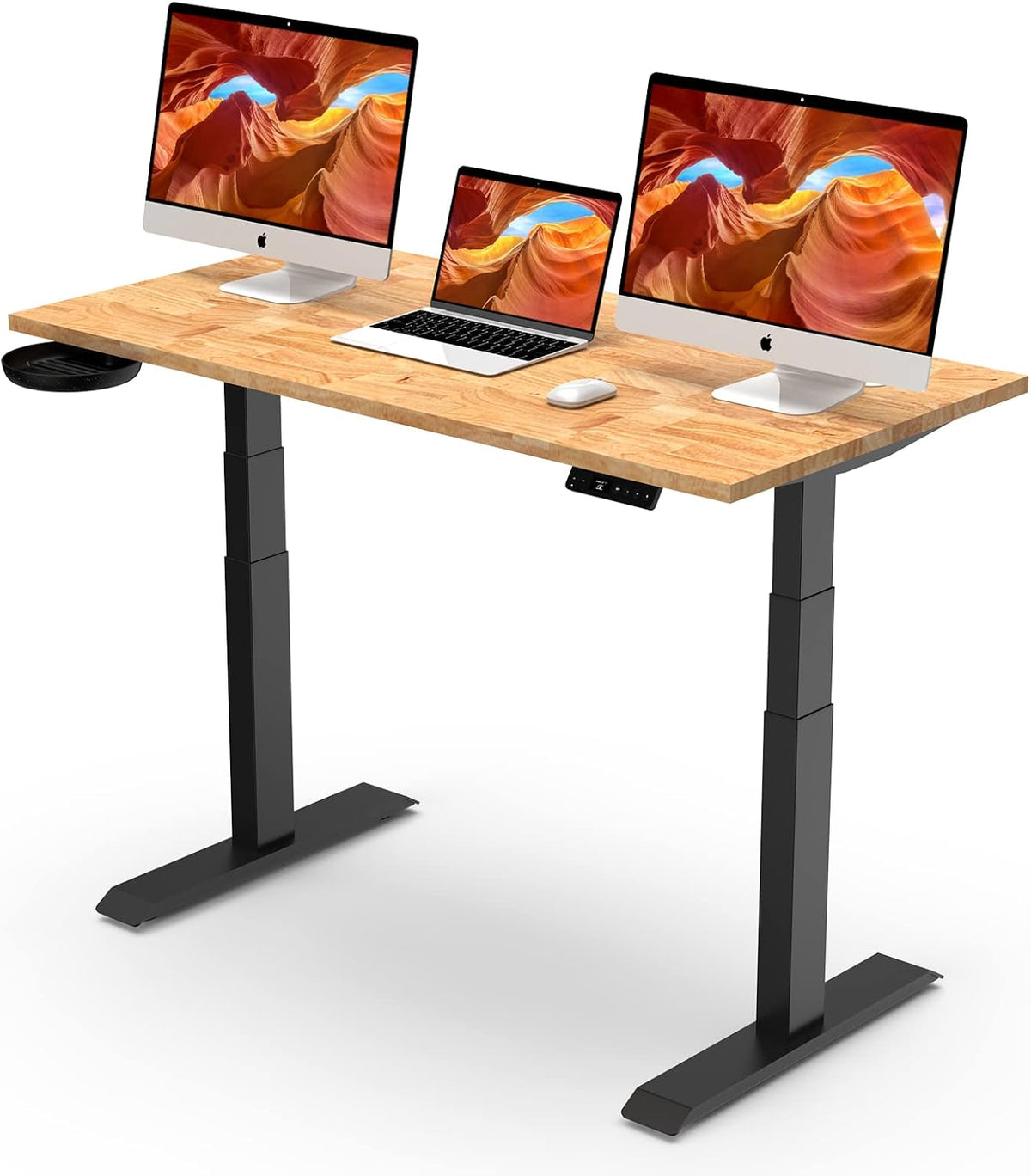 Dual Motor Electric Standing Desk, 48x24, 3-Stage Adjustable Height, White H76639