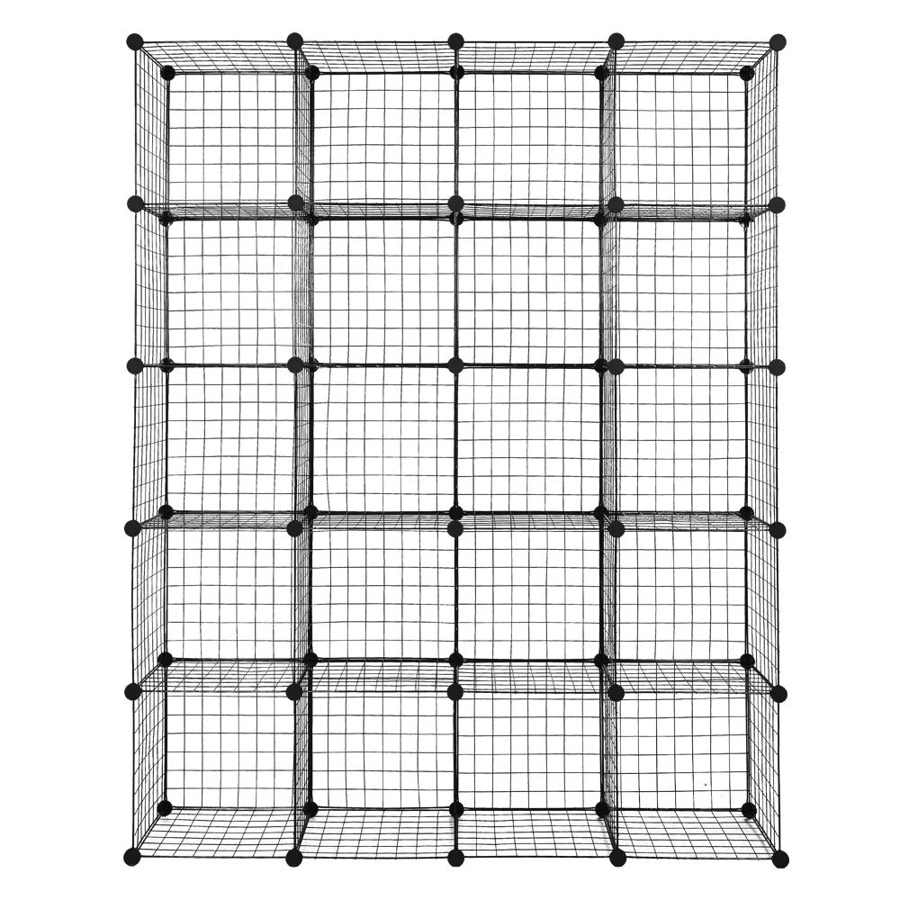 Black Metal 20-Cube Organizer Shelves L339915