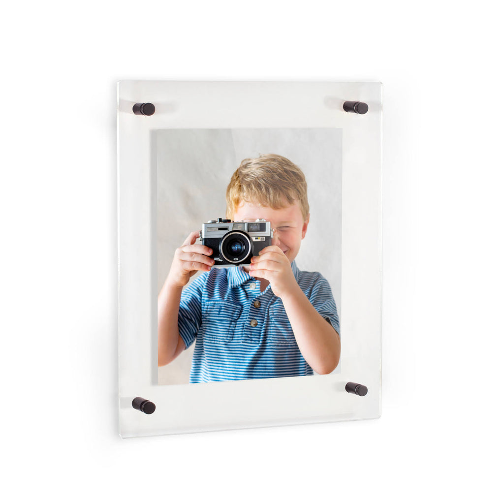 Acrylic Floating Frame for Pictures Up to 22x27 Inches with Black Acrylic Standoff S650781