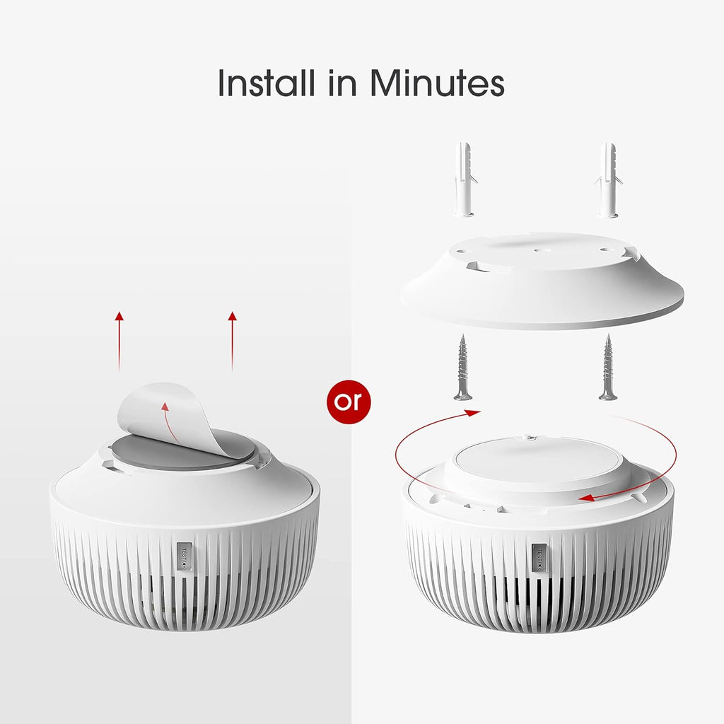Mini Smoke Detector with 10-Year Battery, Photoelectric Sensor, Pack of 6 A447461