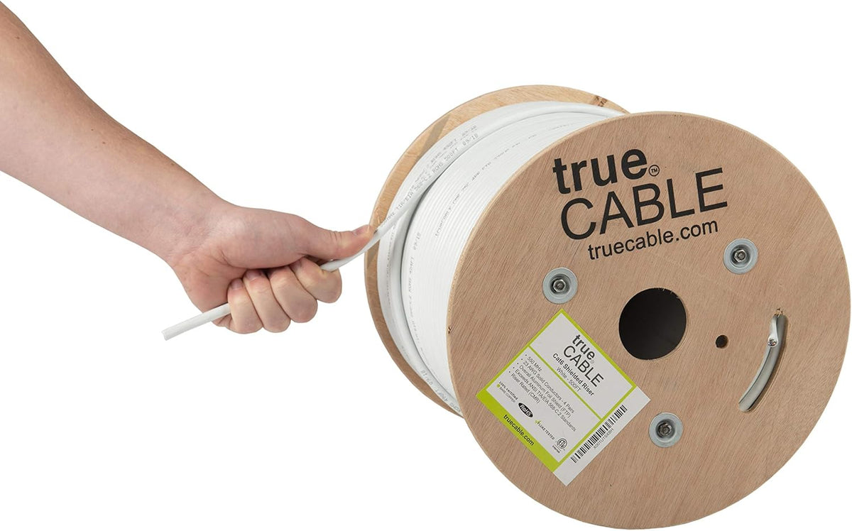500ft White 23AWG Solid Bare Copper Bulk Ethernet Cable Q8907