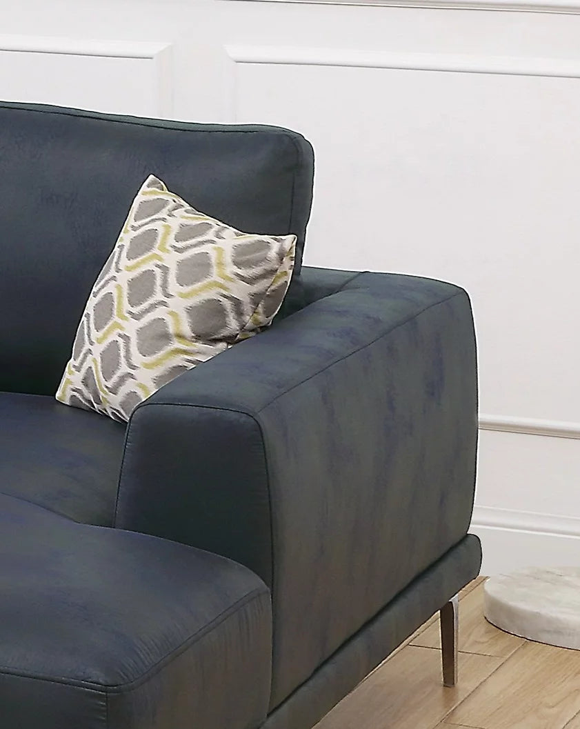 Navy Blue 2pc Leather Gel Sectional Sofa Z997309