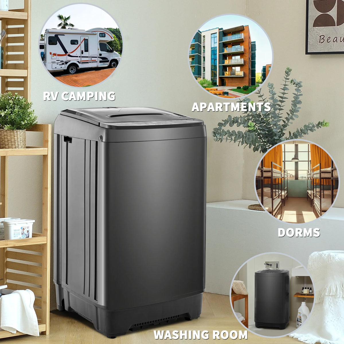 Portable Automatic Washer Machine with Drain Pump 17.6 Pounds P486882