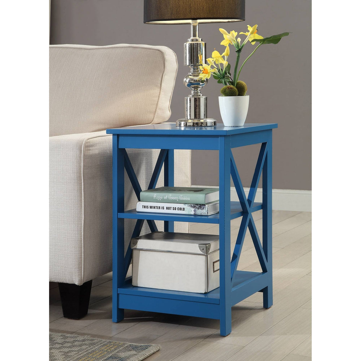 Cobalt Blue X-Base End Table C8747