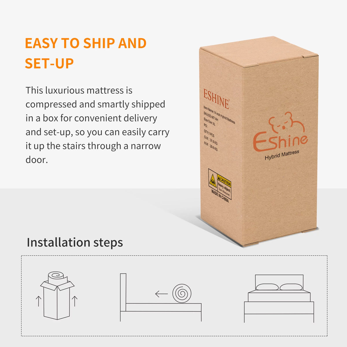 14 inch Memory Foam Hybrid Mattress Queen G2297