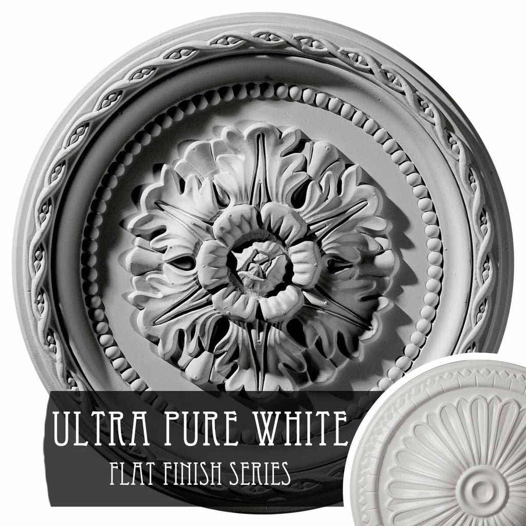 11 1/2x22OD x 1x22P Ultra Pure White Ceiling Medallion C5026