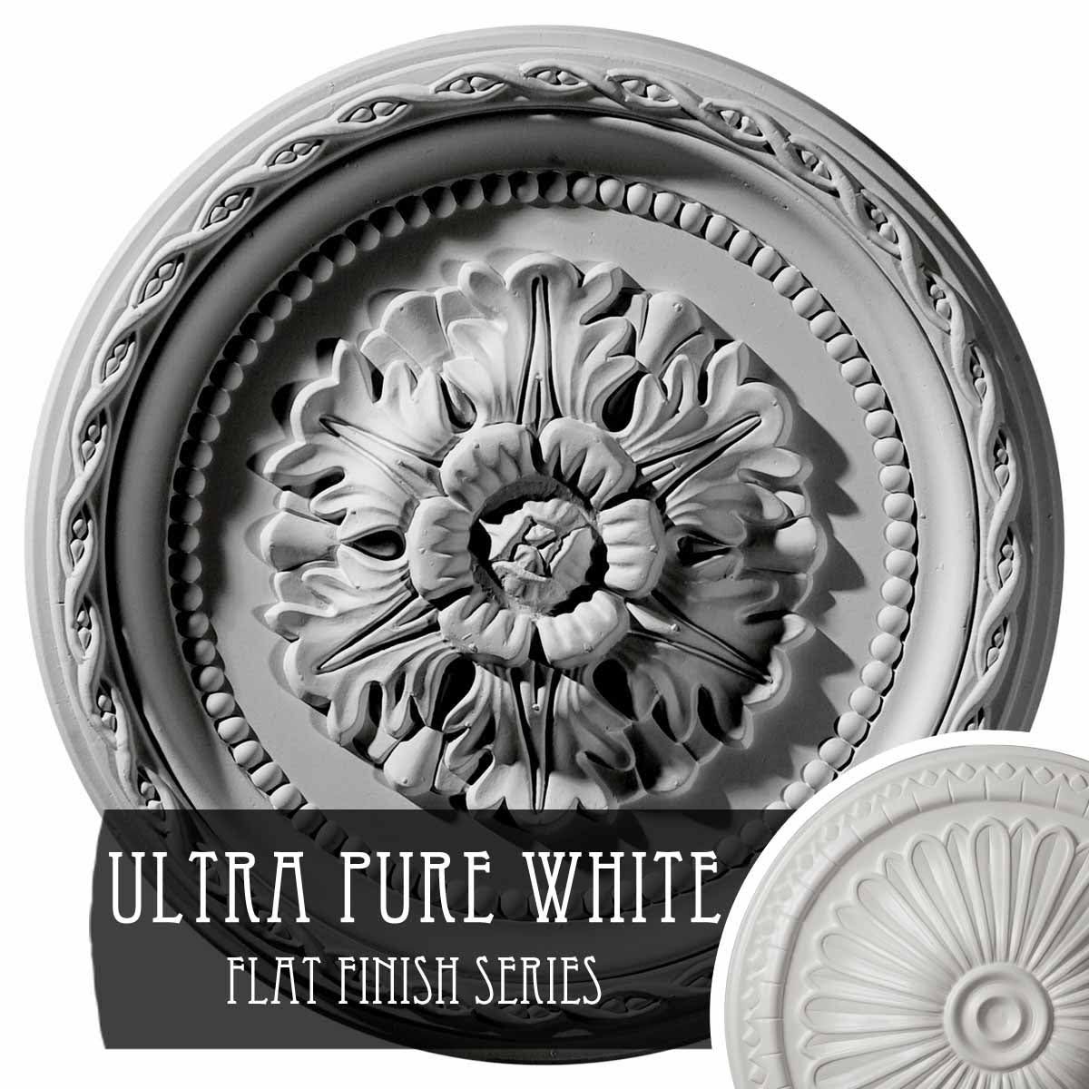 11 1/2x22OD x 1x22P Ultra Pure White Ceiling Medallion C5026