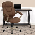 Brown Microfiber Ergonomic Office Chair with Arms G251124
