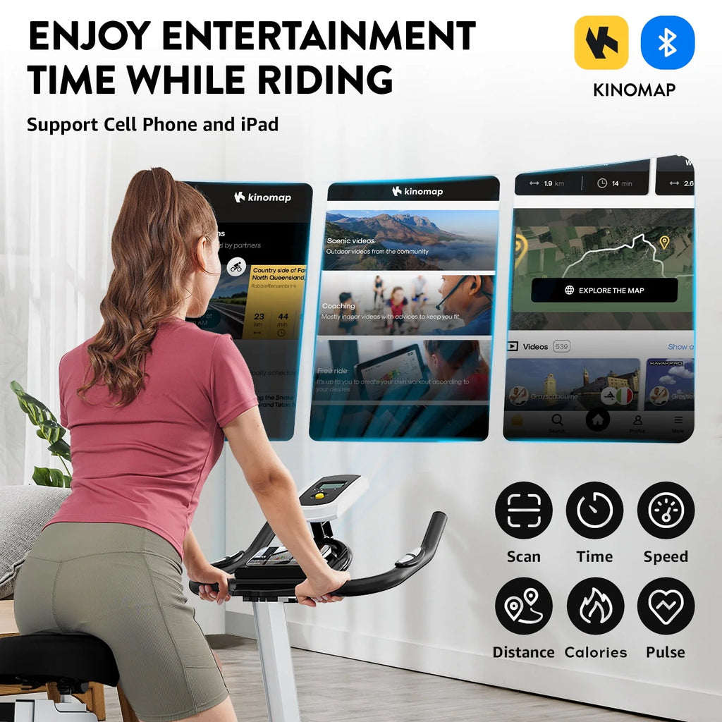 Indoor Cycling Bike Magnetic Stationary Exercise Bike 40lbs Flywheel W83406