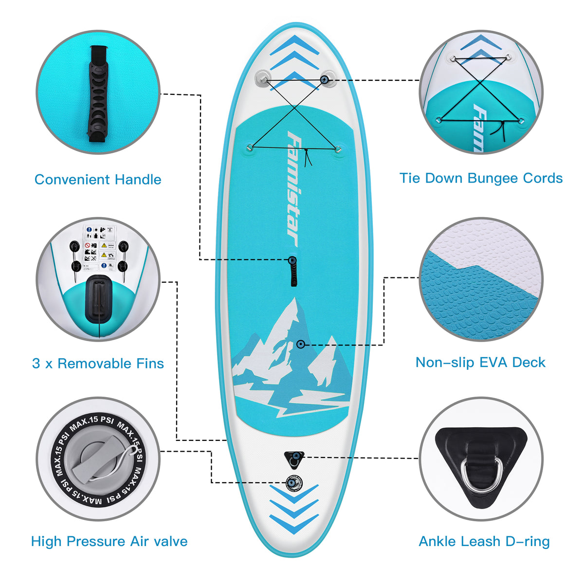 10' Inflatable Stand Up Paddle Board with Adjustable Paddle, Pump & Carrying Backpack B769648