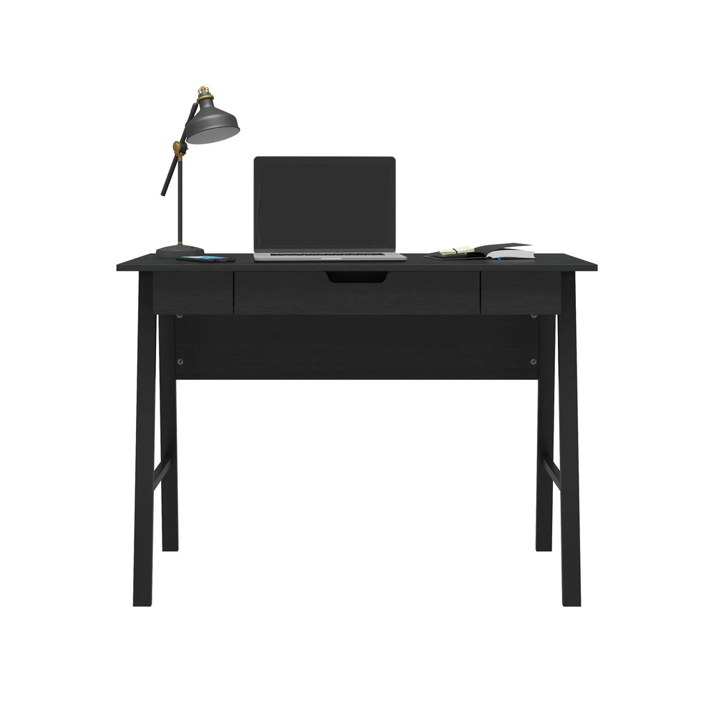 Black Oak Computer Desk with Drawer F5459