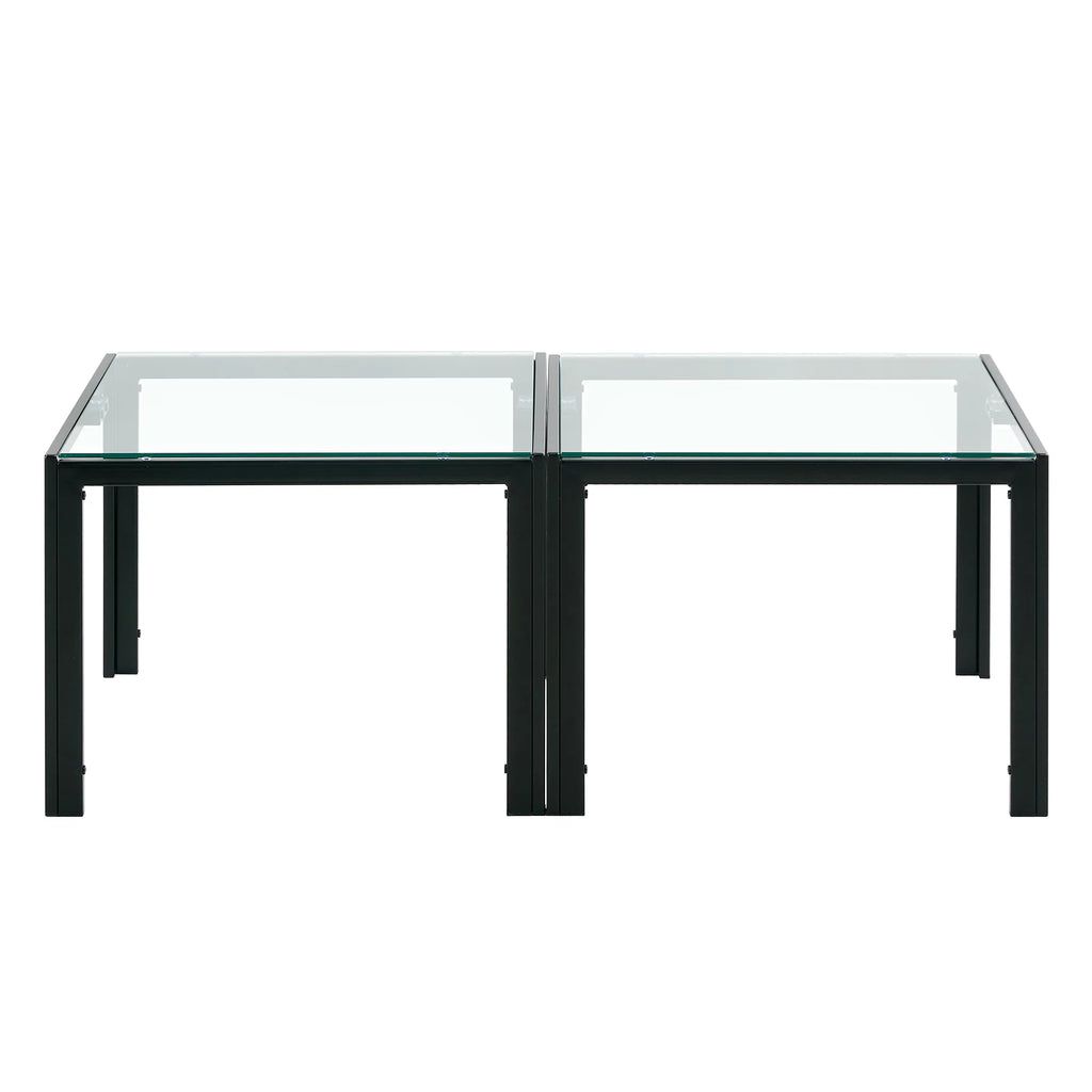 Coffee Table Set of 2 Tempered Glass S354