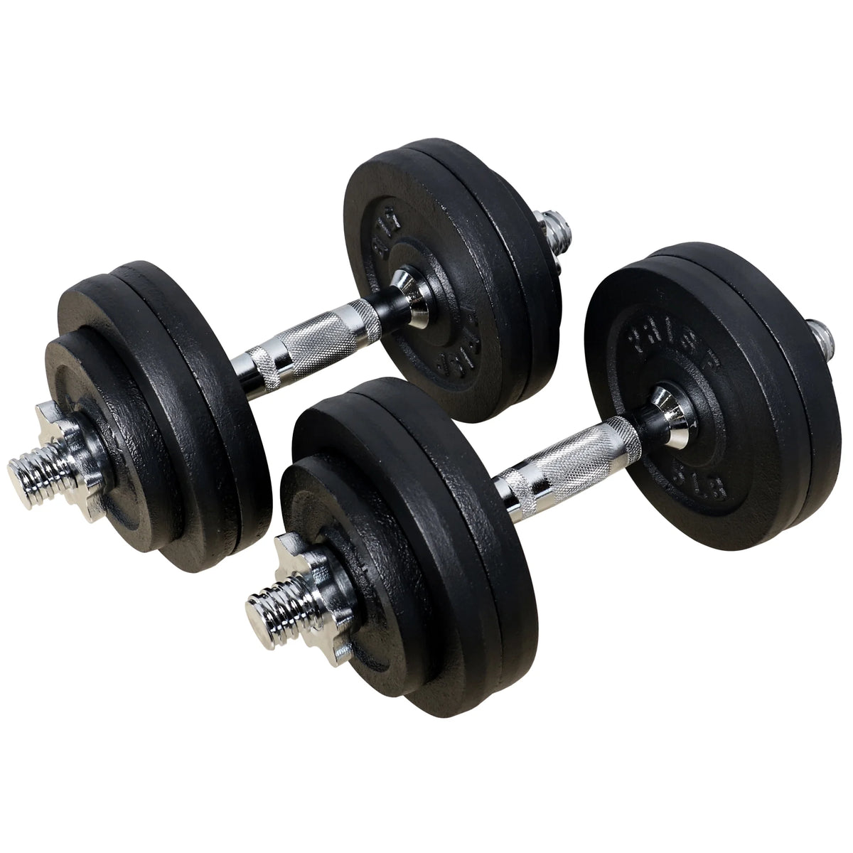 Adjustable Weight Dumbbells Set with Cast Iron Plates Z20786