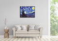Framed Wall Art Canvas Prints of Starry Night Paintings Reproduction Black Frame Z472