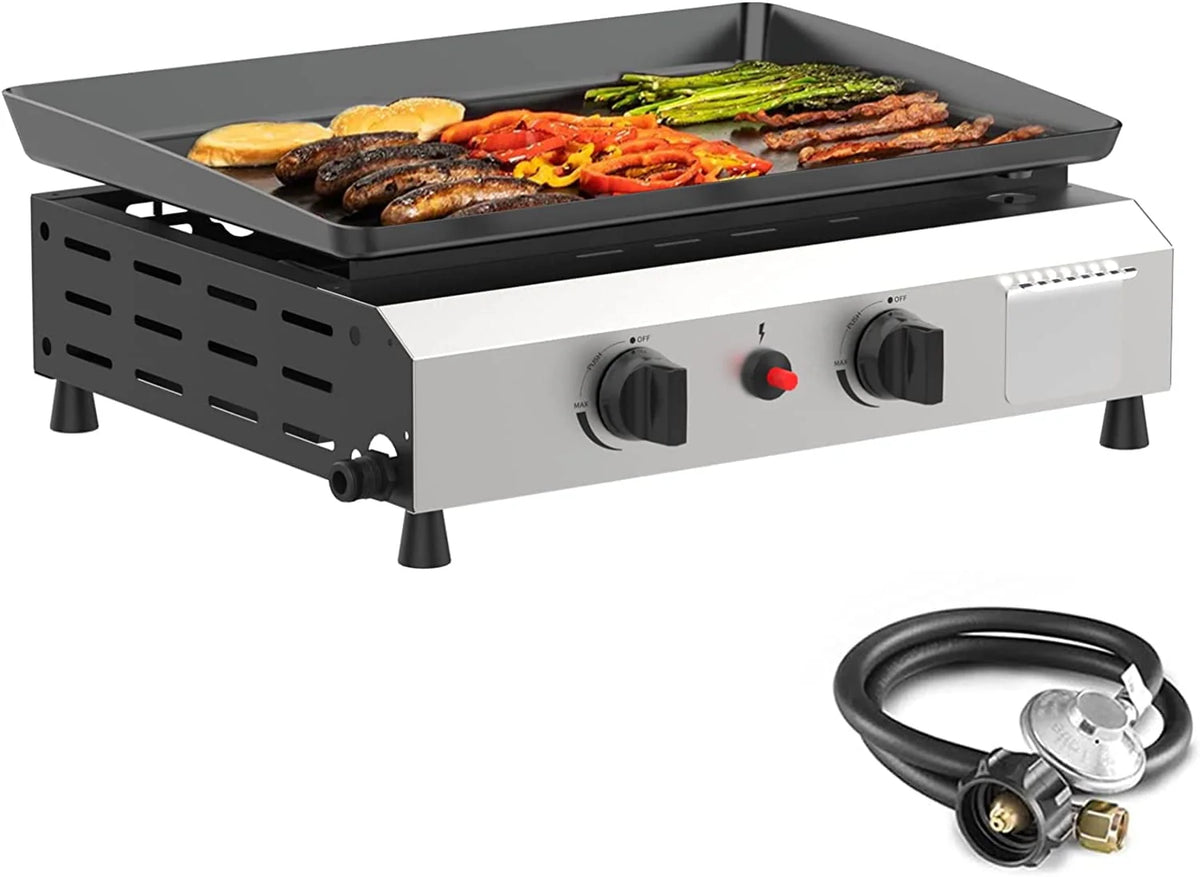 3 Burner Propane Gas Griddle with Side Shelves K29079