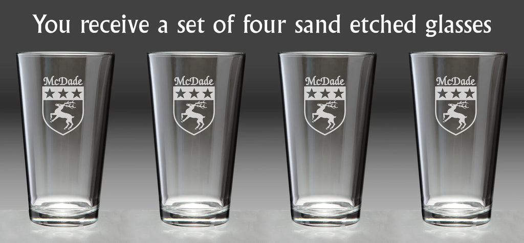 Irish Coat of Arms Pint Glasses Set of 4 Q8865