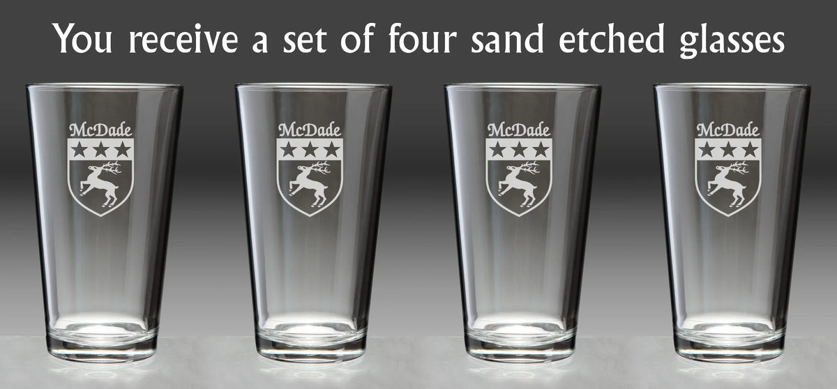Irish Coat of Arms Pint Glasses Set of 4 Q8865