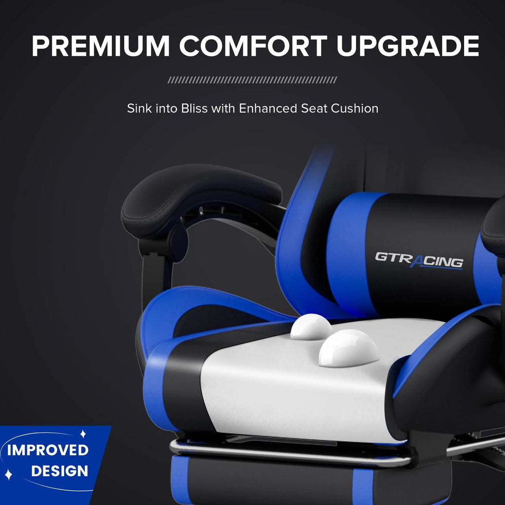 White Gaming Chair with Footrest K450278