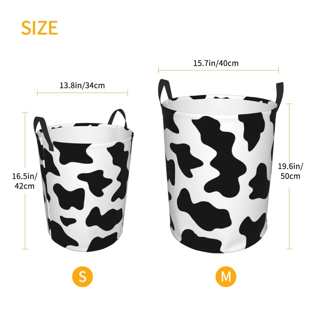 Milk Cow Laundry Hamper with Handles Collapsible Waterproof O410170