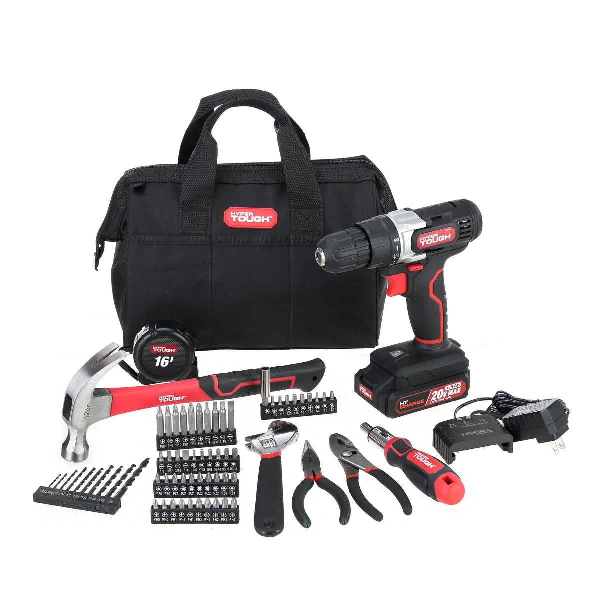 3/8 inch Cordless Drill and 70-Piece Home Tool Set K3955