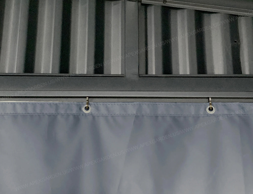 10' x 12' 3-Sided Privacy Curtain Set for Wall-Mounted Sun Shelter N966779