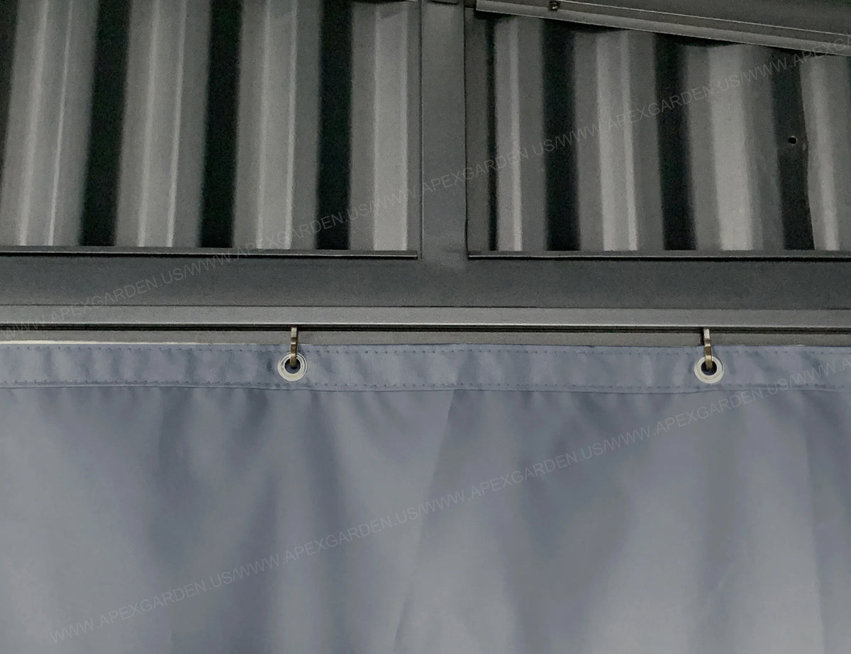 10' x 12' 3-Sided Privacy Curtain Set for Wall-Mounted Sun Shelter N966779