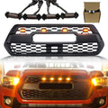 Bright Black Front Grill with Grey Letters and Amber Lights H29882