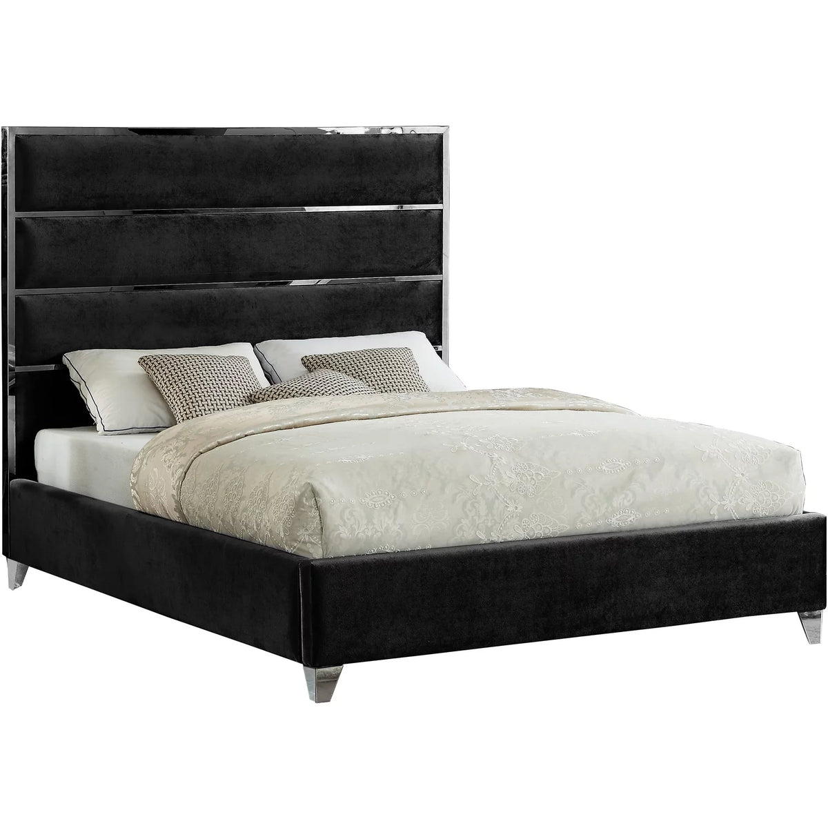 Black Velvet King Bed M433