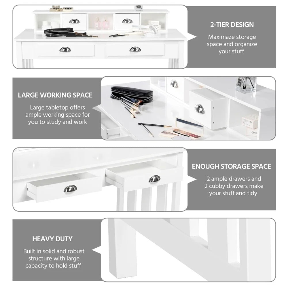 Writing Computer Desk with 4 Drawers M4236