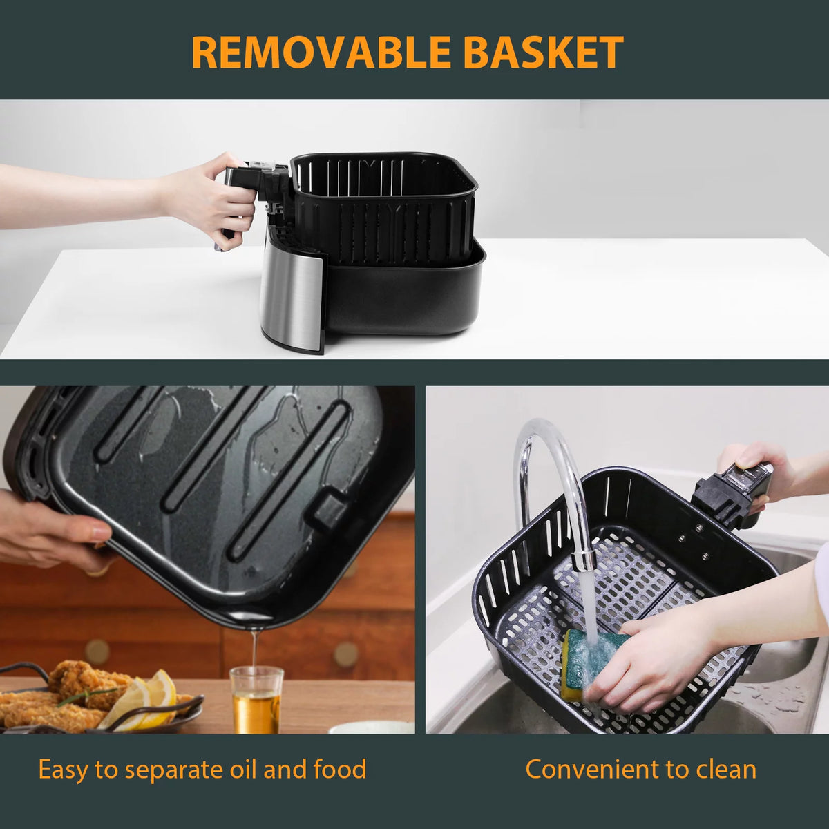 5.8 Quart 1700W 8-in-1 Non-Stick Air Fryer L90067