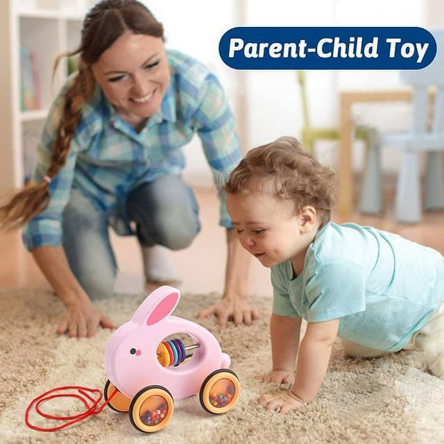Pull Along Rolling Animal Toy (Rabbit) V81485