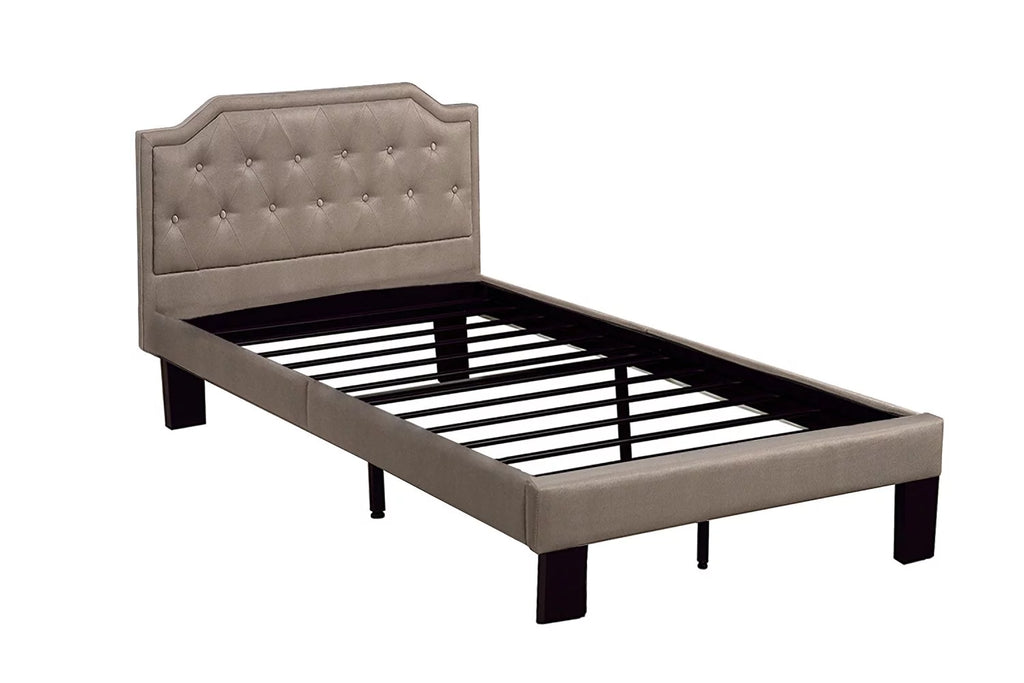 Tan Polyfabric Upholstered Twin Size Bed P391743