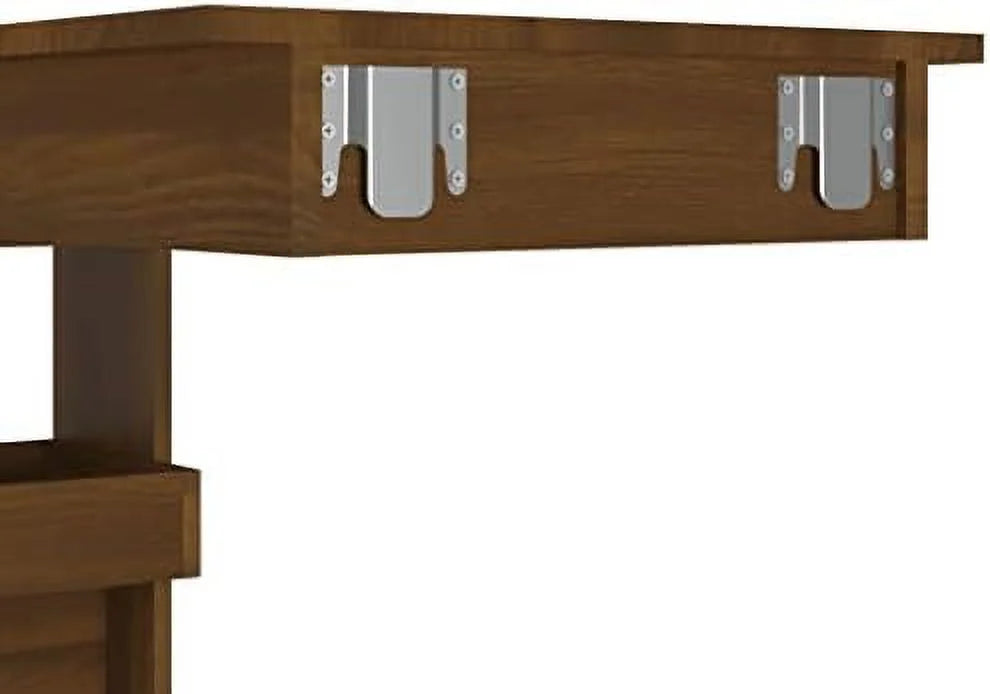 Black Engineered Wood Wall Table with Compartments E368
