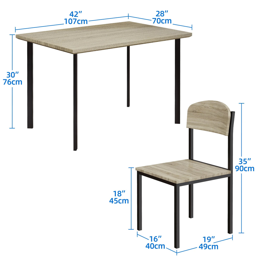5-Piece Light Brown Dining Table Set D82714