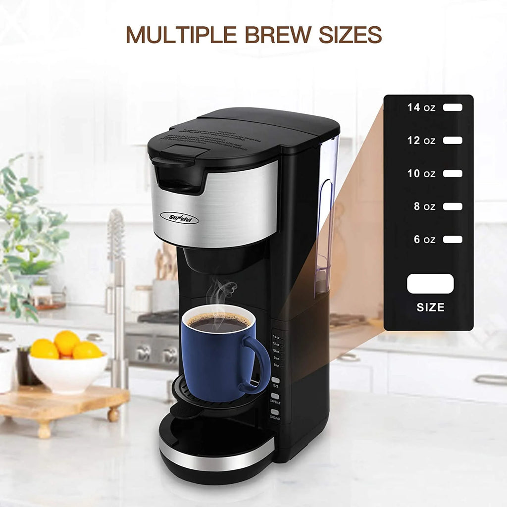Single Serve Coffee Maker with 6 to 14 oz Brew Sizes O111082