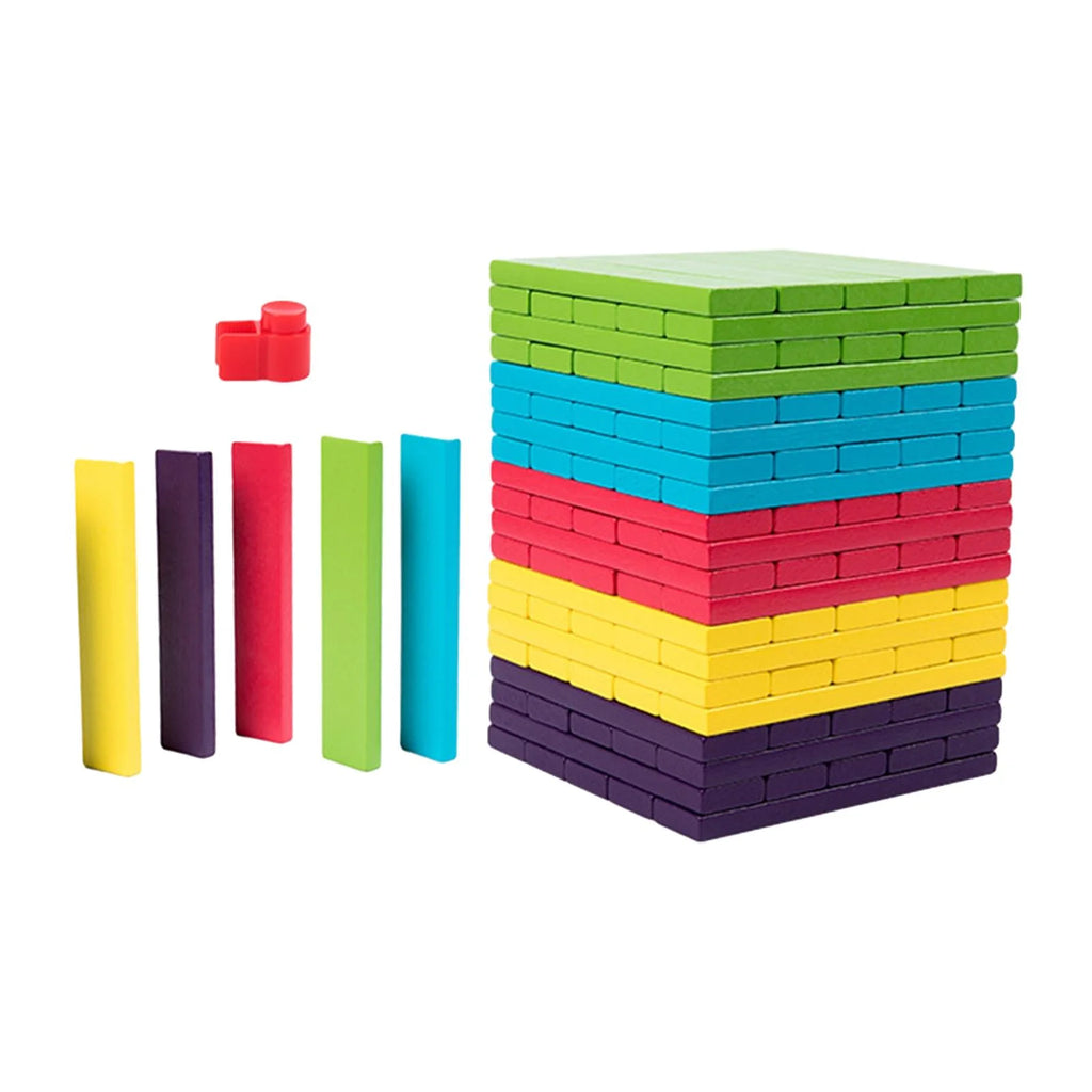 100 Pieces Wooden Stacking Blocks Building Kits Board Game G300