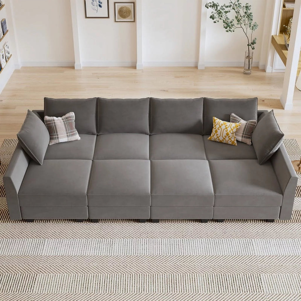 Pearl Grey Convertible Sleeper Sofa with Storage G71966
